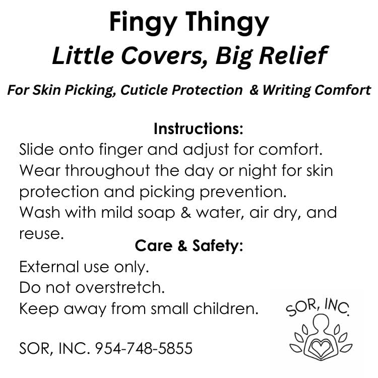 . Skin Picking Prevention And Treatment Covers, Finger Caps For Dermatillomania, Anti-Skin Picking Guards For Fingers, Left-Handed Writing Comfort, Cuticle Protection-10 Pack, Reusable