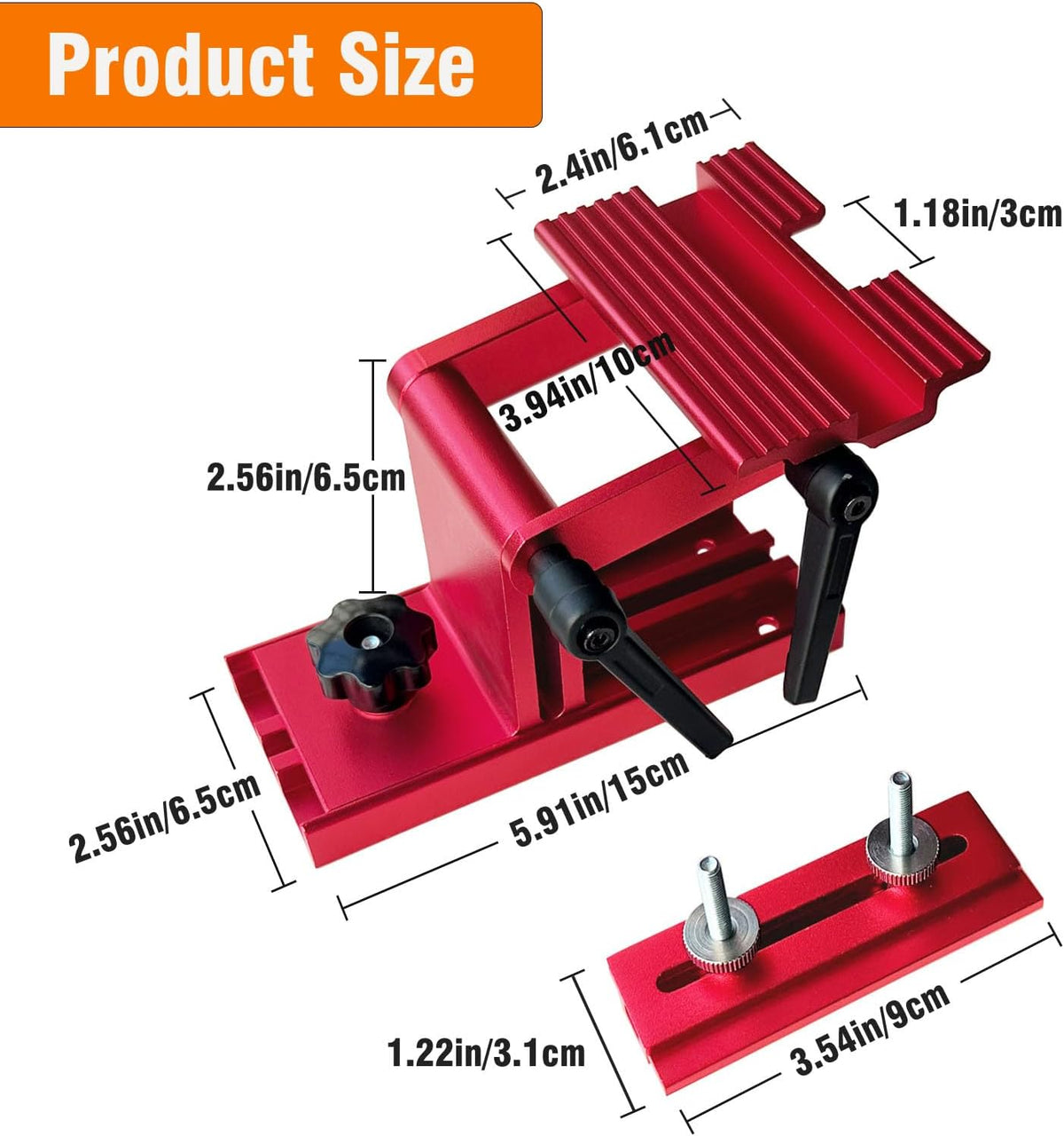 Bench Grinder Tool Rest, Adjustable Replacement Tool Rest Sharpening Jig for 6" or 8" Grinders and Sanders, Pro Sharpening System with Flat Miter Slide for 0"-2.5" Wide Blades and Chisels