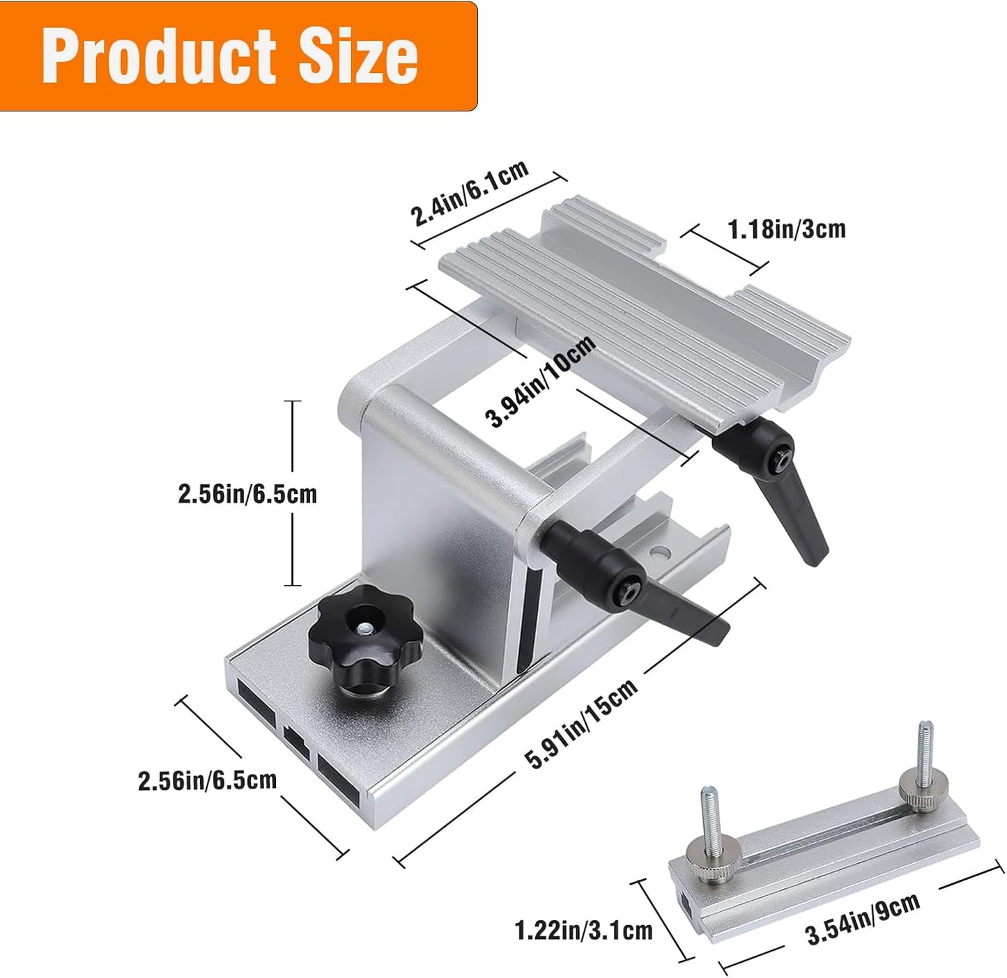 Bench Grinder Tool Rest, Adjustable Replacement Tool Rest Sharpening Jig for 6" or 8" Grinders and Sanders, Pro Sharpening System with Flat Miter Slide for 0"-2.5" Wide Blades and Chisels