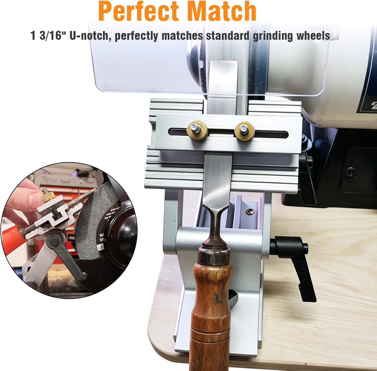 Bench Grinder Tool Rest, Adjustable Replacement Tool Rest Sharpening Jig for 6" or 8" Grinders and Sanders, Pro Sharpening System with Flat Miter Slide for 0"-2.5" Wide Blades and Chisels