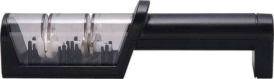 MIYABI Knife Sharpener, Ceramic & Diamond Discs, Matte Black