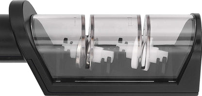 MIYABI Knife Sharpener, Ceramic & Diamond Discs, Matte Black
