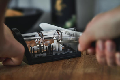 MIYABI Knife Sharpener, Ceramic & Diamond Discs, Matte Black
