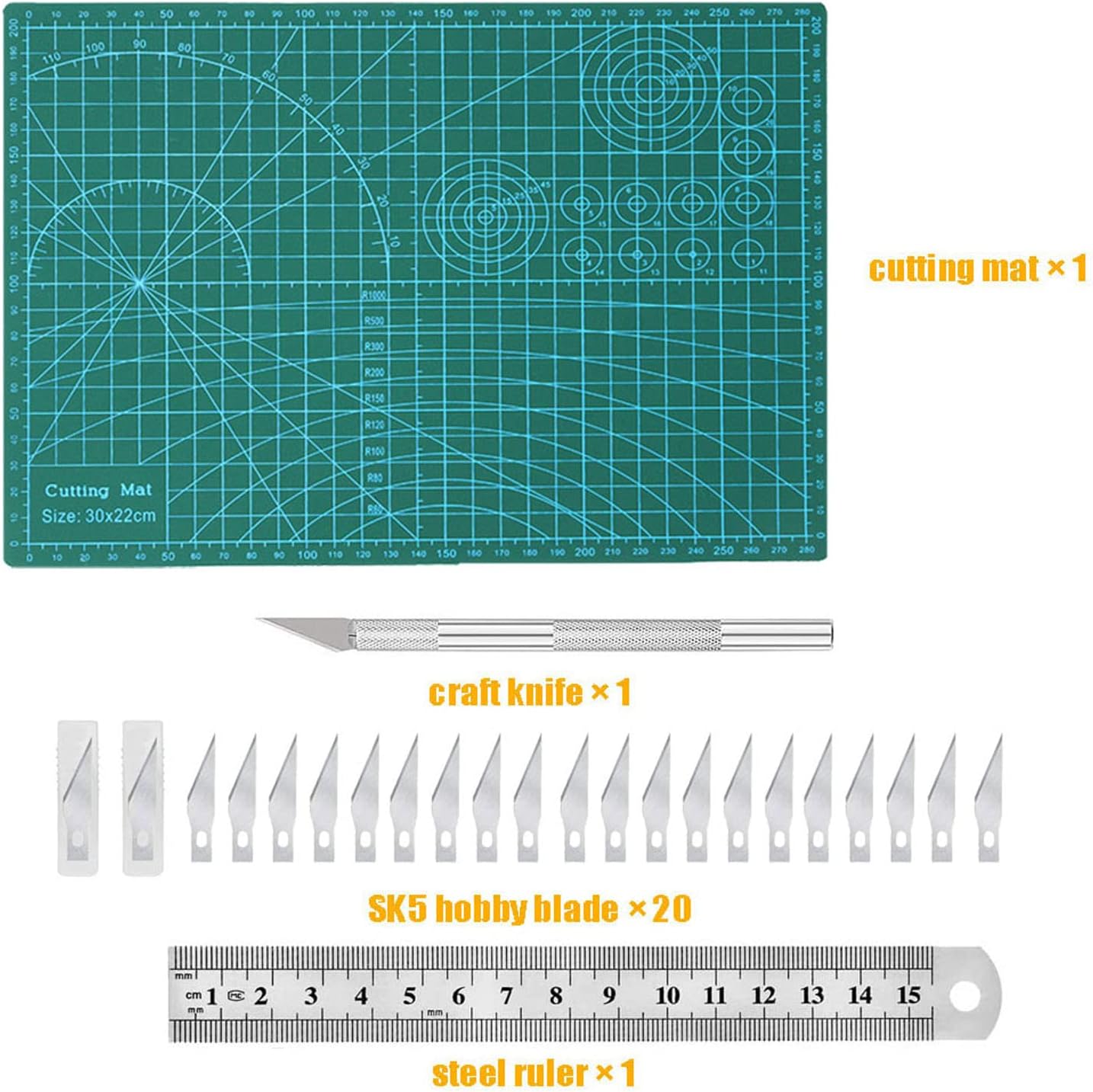 Self Healing Sewing Mat, Exacto Knife Precision Carving Craft Hobby Knife Kit for DIY Art Work Cutting, Hobby, Stencil, Scrapbooking-A4(9"x12")