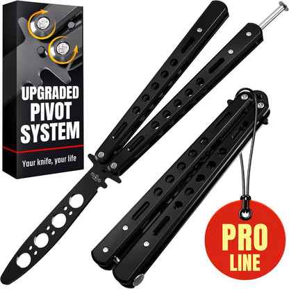 Black Practice Trainer - Black Practice Trainer Tool with Sure Spring Latch - Fake Trainers NOT Real NOT Sharp Blade - Full Stainless Steel Fake Dull Trick CSGO Fidget Toy K10 B