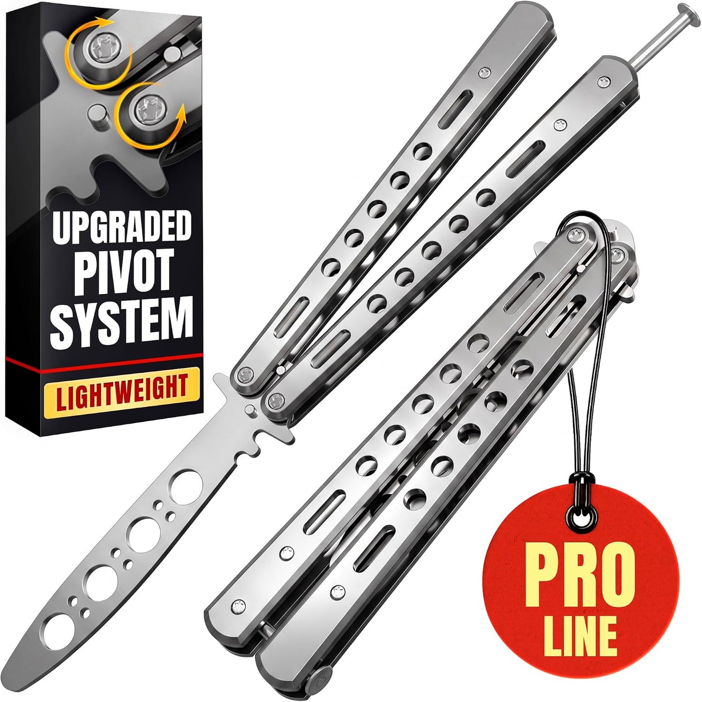 Black Practice Trainer - Black Practice Trainer Tool with Sure Spring Latch - Fake Trainers NOT Real NOT Sharp Blade - Full Stainless Steel Fake Dull Trick CSGO Fidget Toy K10 B