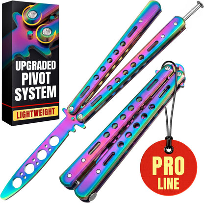 Black Practice Trainer - Black Practice Trainer Tool with Sure Spring Latch - Fake Trainers NOT Real NOT Sharp Blade - Full Stainless Steel Fake Dull Trick CSGO Fidget Toy K10 B