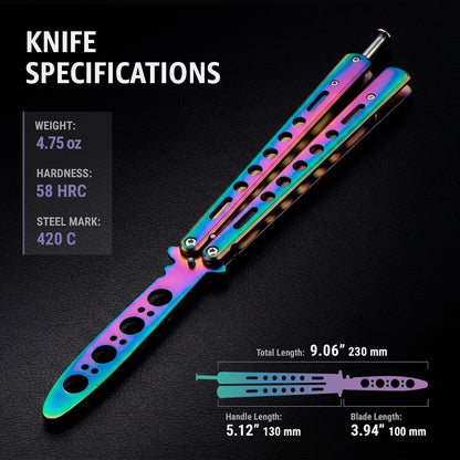 Black Practice Trainer - Black Practice Trainer Tool with Sure Spring Latch - Fake Trainers NOT Real NOT Sharp Blade - Full Stainless Steel Fake Dull Trick CSGO Fidget Toy K10 B