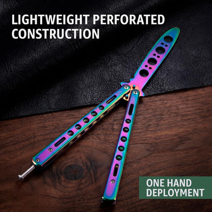 Black Practice Trainer - Black Practice Trainer Tool with Sure Spring Latch - Fake Trainers NOT Real NOT Sharp Blade - Full Stainless Steel Fake Dull Trick CSGO Fidget Toy K10 B