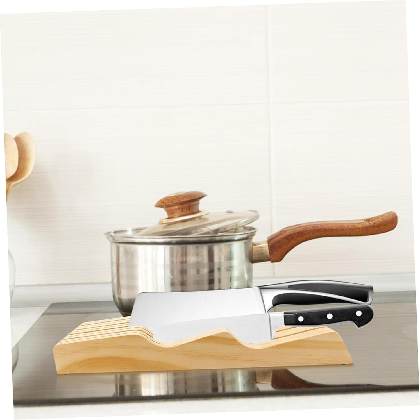 Drawer Knives Block Holder Kitchen Knife Storage Rack Useful Kitchen Supplies