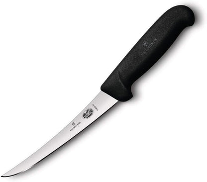 Fibrox 6-In Curved Boning & Fillet Knife, Flexible Steel Blade | Ergonomic non-slip handle for meat and poultry, Swiss made precision tool, NSF approved professional grade kitchen cutlery