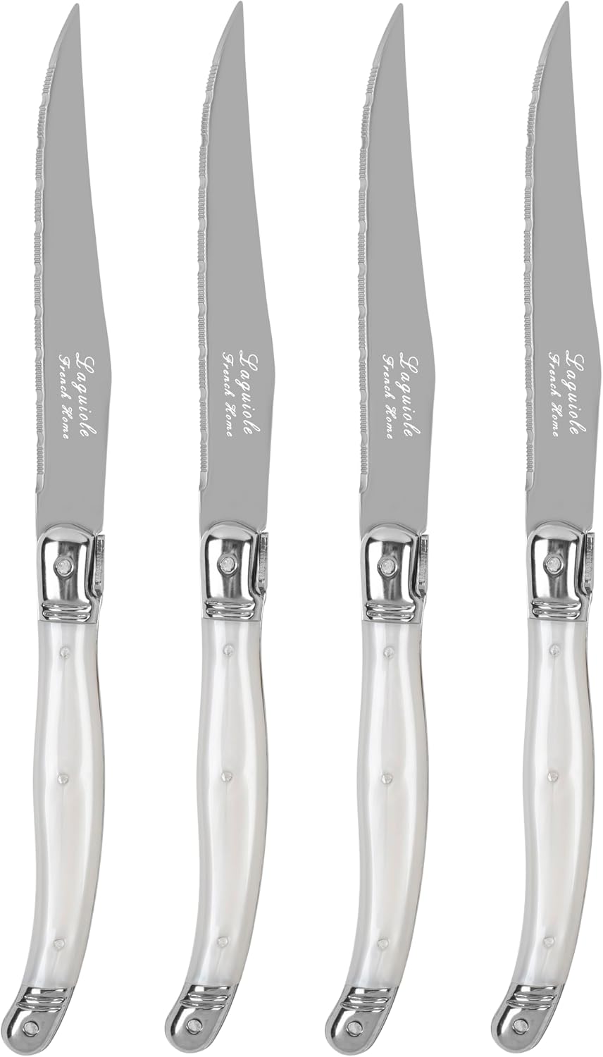 Connoisseur 4-Piece Pearl White Steak Knife Set