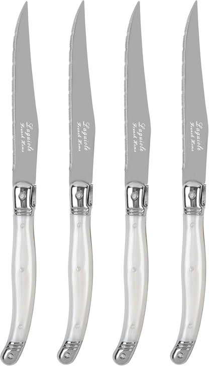 Connoisseur 4-Piece Pearl White Steak Knife Set