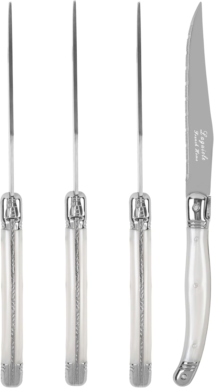 Connoisseur 4-Piece Pearl White Steak Knife Set