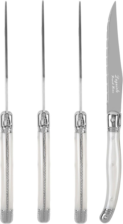 Connoisseur 4-Piece Pearl White Steak Knife Set