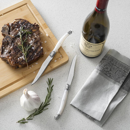 Connoisseur 4-Piece Pearl White Steak Knife Set