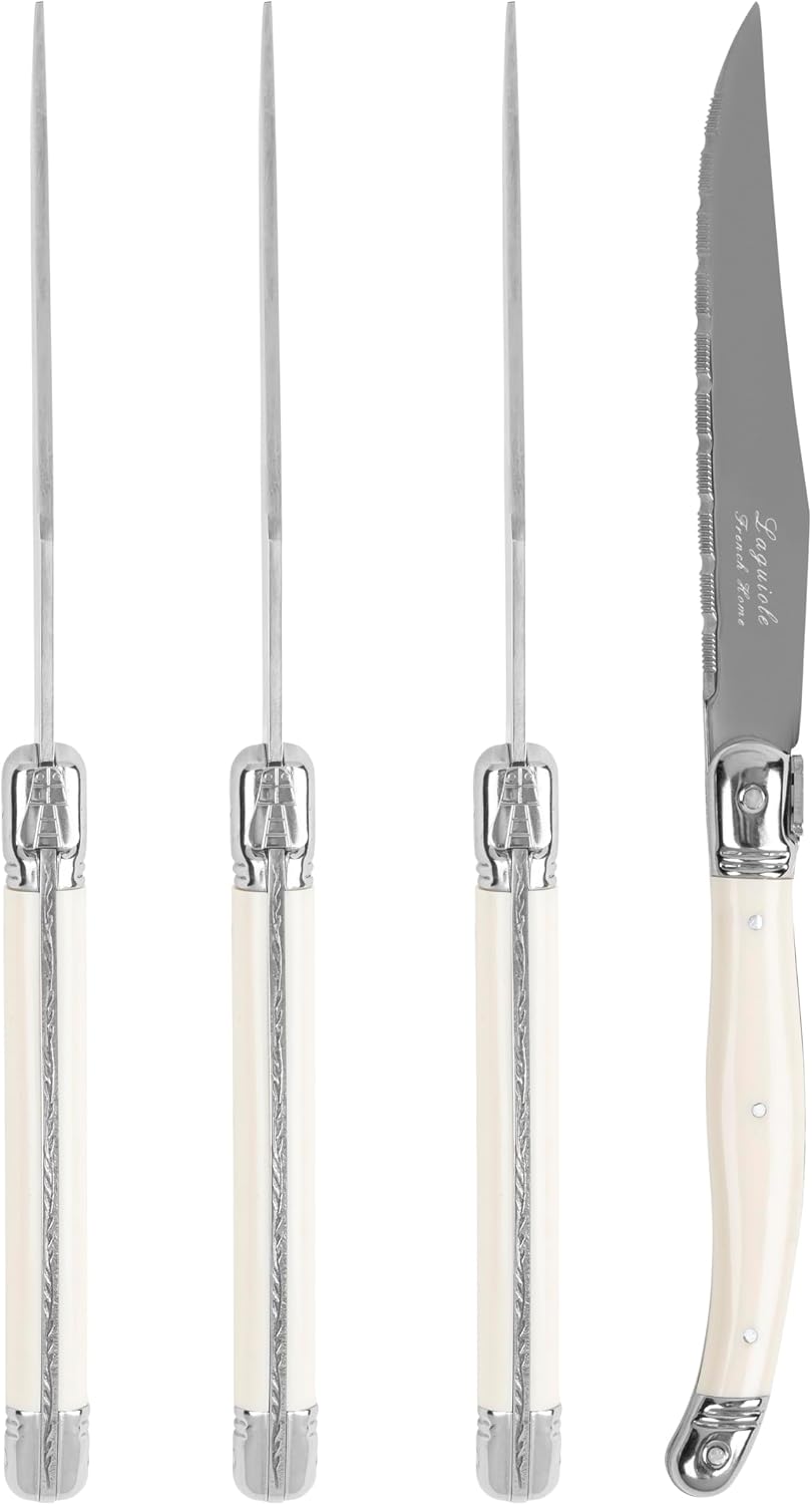 Connoisseur 4-Piece Pearl White Steak Knife Set
