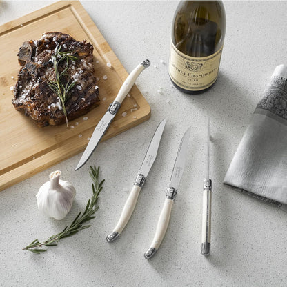 Connoisseur 4-Piece Pearl White Steak Knife Set