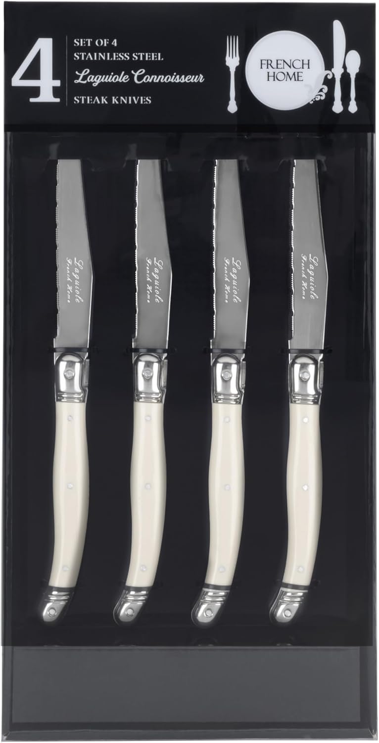 Connoisseur 4-Piece Pearl White Steak Knife Set