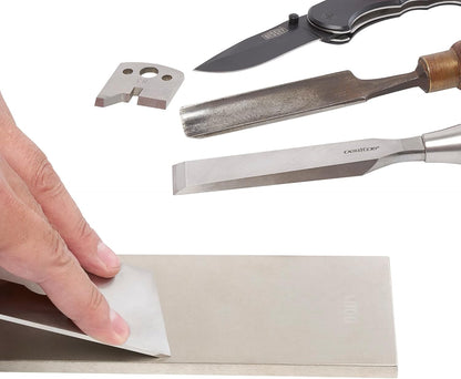 Trend New Diamond Sharpening Stone Kit, 8 x 3 Inch Double Sided (300/1000 Grit) Bench Stone with Pouch, Cleaning Block & Non-Slip Mat, DWS/CP8/FC/A