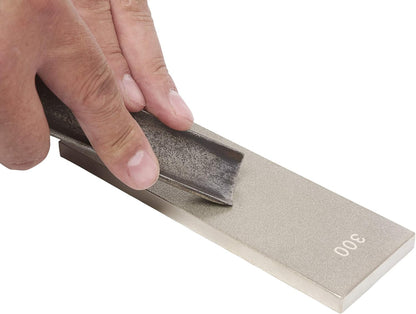 Trend New Diamond Sharpening Stone Kit, 8 x 3 Inch Double Sided (300/1000 Grit) Bench Stone with Pouch, Cleaning Block & Non-Slip Mat, DWS/CP8/FC/A