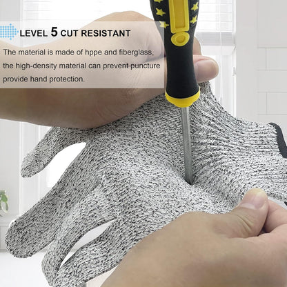 Safety Cut Resistant Gloves, Food Grade Level 5 Protection Kitchen Glove, Cut Proof Gloves for Mandolin Slicing 1 Pair