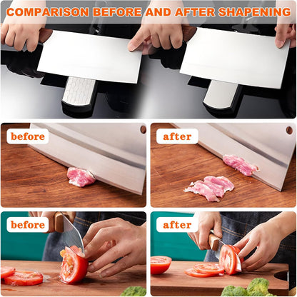 Diamond Sharpening Stone,400/1000 Grit Handheld Double-Sided Diamond Sharpener 5 in 1 Honeycomb Surface Knife Sharpener Plate Whetstone with Ceramic & Tungsten Steel Scissor Slot for Kitchen Outdoor