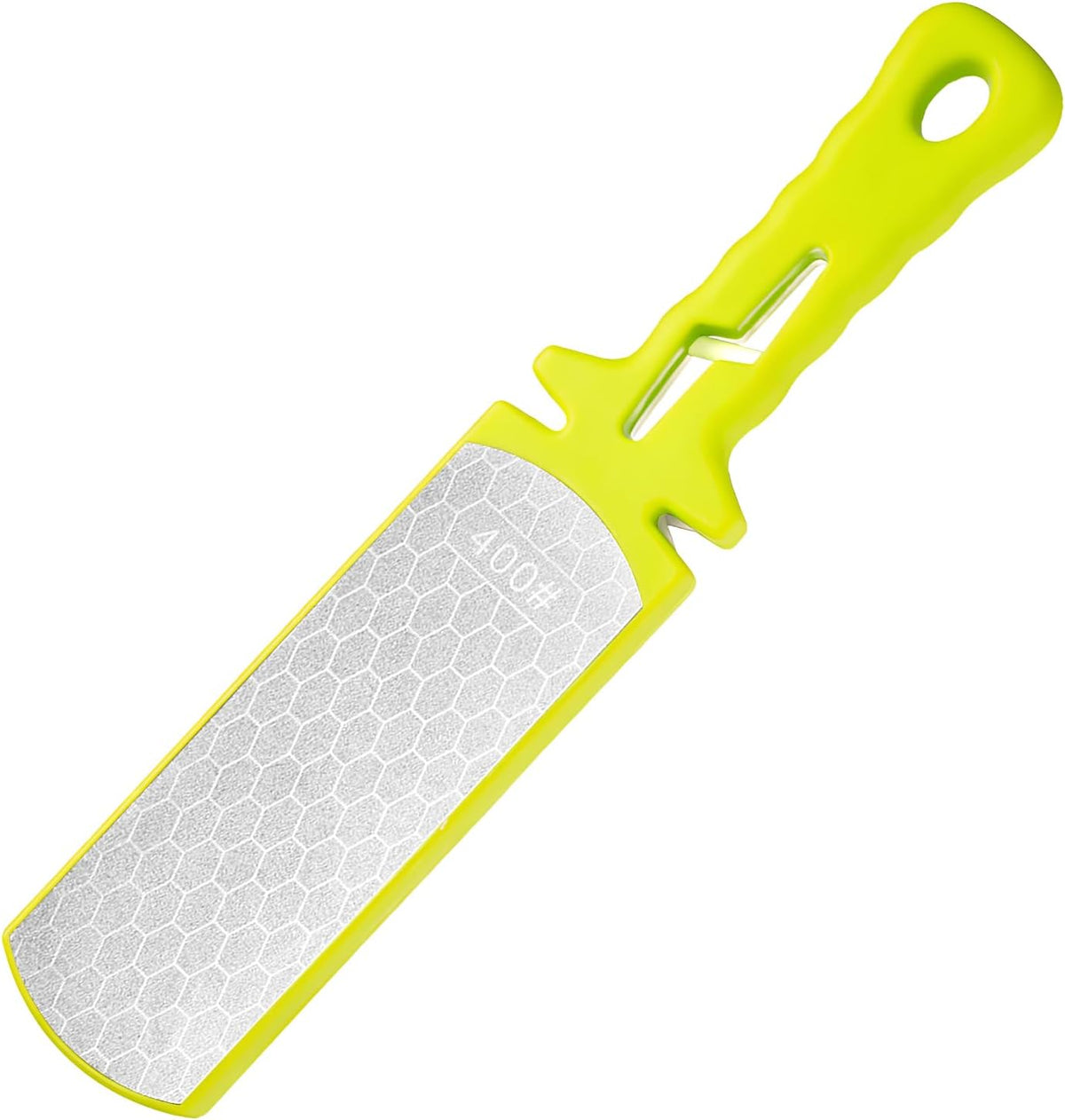 Diamond Sharpening Stone,400/1000 Grit Handheld Double-Sided Diamond Sharpener 5 in 1 Honeycomb Surface Knife Sharpener Plate Whetstone with Ceramic & Tungsten Steel Scissor Slot for Kitchen Outdoor