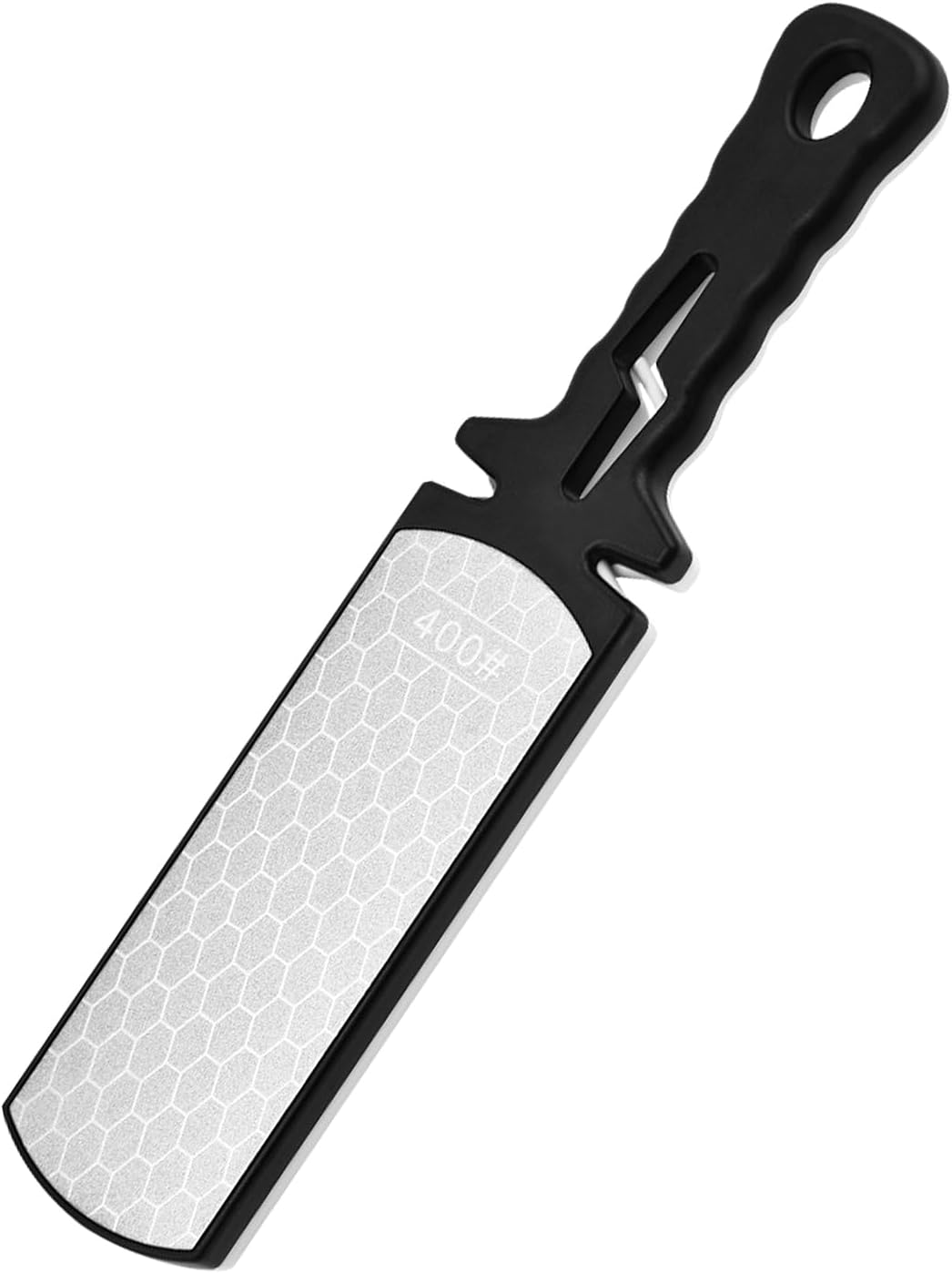 Diamond Sharpening Stone,400/1000 Grit Handheld Double-Sided Diamond Sharpener 5 in 1 Honeycomb Surface Knife Sharpener Plate Whetstone with Ceramic & Tungsten Steel Scissor Slot for Kitchen Outdoor