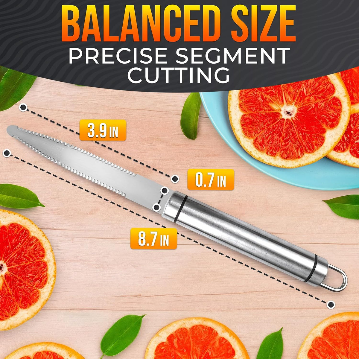 Grapefruit Knife Curved Serrated Double Blade for Citrus Sectioning