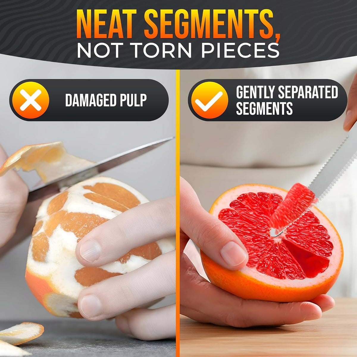 Grapefruit Knife Curved Serrated Double Blade for Citrus Sectioning