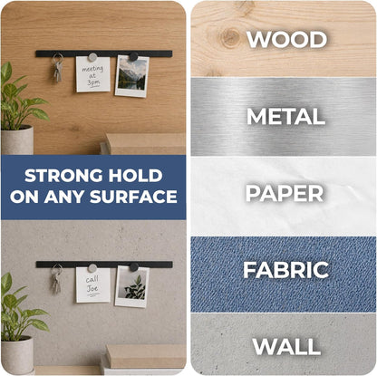 Magnetic Tape [5pk, 1ft x 160mil] Magnet Strips with Adhesive Backing. Heavy Duty and Strong Magnet Tape for Crafts, Mounting Tools and DIY. Magnetic Strips with Super Sticky Back