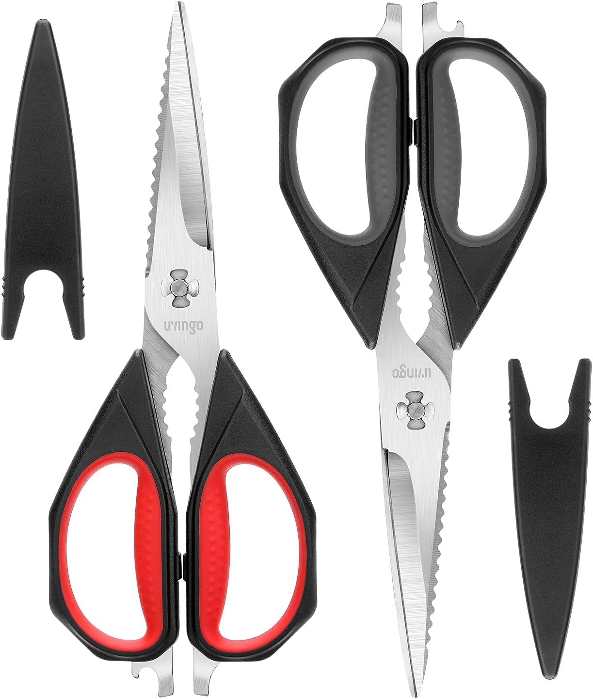 Kitchen Scissors, 2 Pack 9.25" Utility All Purpose Poultry Shears Heavy Duty Dishwasher Safe, Come Apart Sharp Stainless Steel Cooking Food Scissors for Cutting Meat, Chicken, Vegetable, Fish