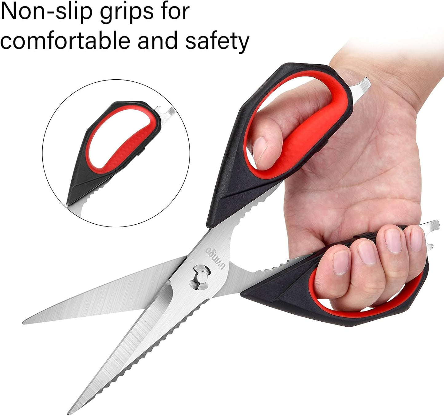 Kitchen Scissors, 2 Pack 9.25" Utility All Purpose Poultry Shears Heavy Duty Dishwasher Safe, Come Apart Sharp Stainless Steel Cooking Food Scissors for Cutting Meat, Chicken, Vegetable, Fish