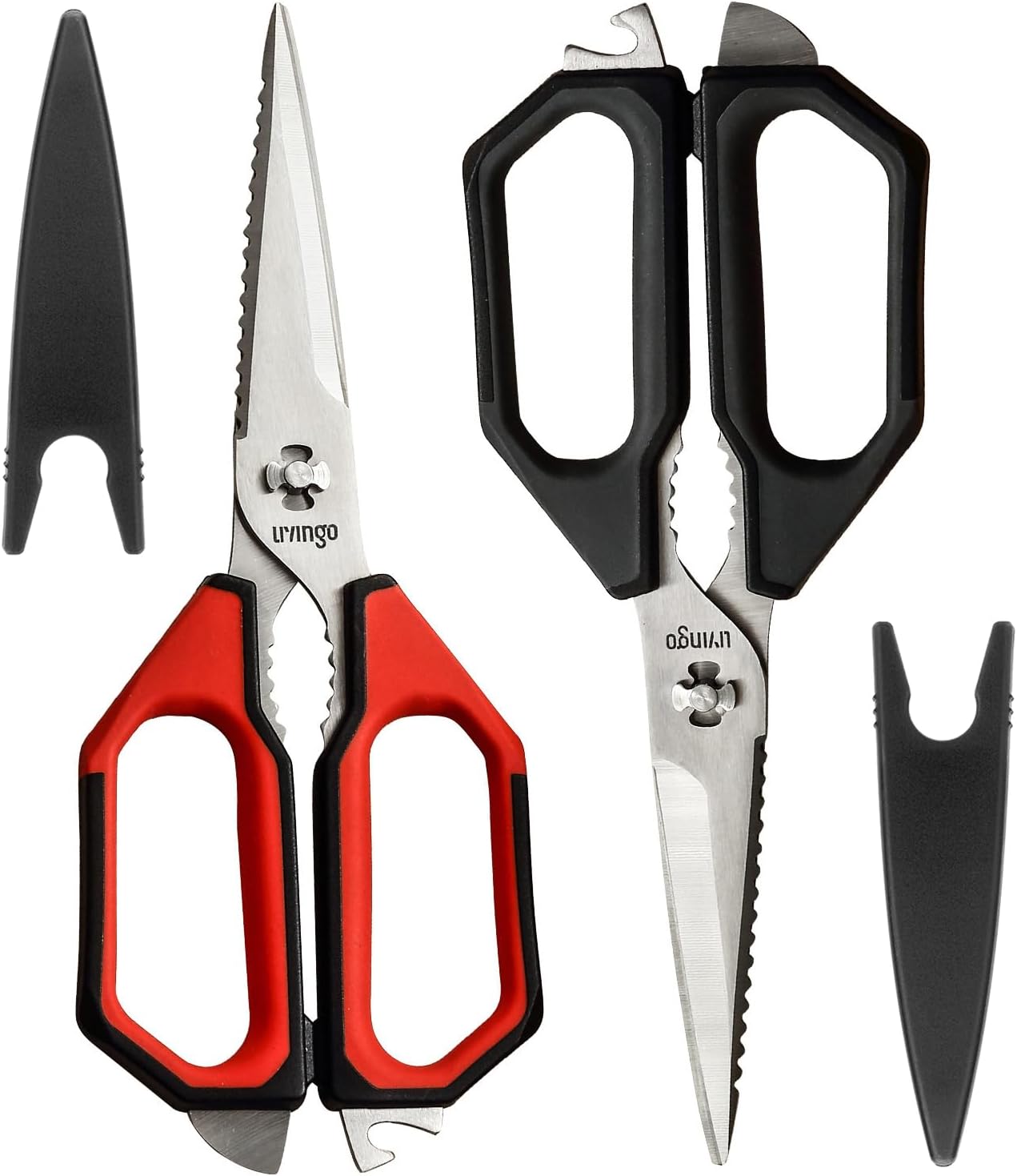 Kitchen Scissors, 2 Pack 9.25" Utility All Purpose Poultry Shears Heavy Duty Dishwasher Safe, Come Apart Sharp Stainless Steel Cooking Food Scissors for Cutting Meat, Chicken, Vegetable, Fish