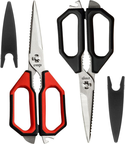 Kitchen Scissors, 2 Pack 9.25" Utility All Purpose Poultry Shears Heavy Duty Dishwasher Safe, Come Apart Sharp Stainless Steel Cooking Food Scissors for Cutting Meat, Chicken, Vegetable, Fish