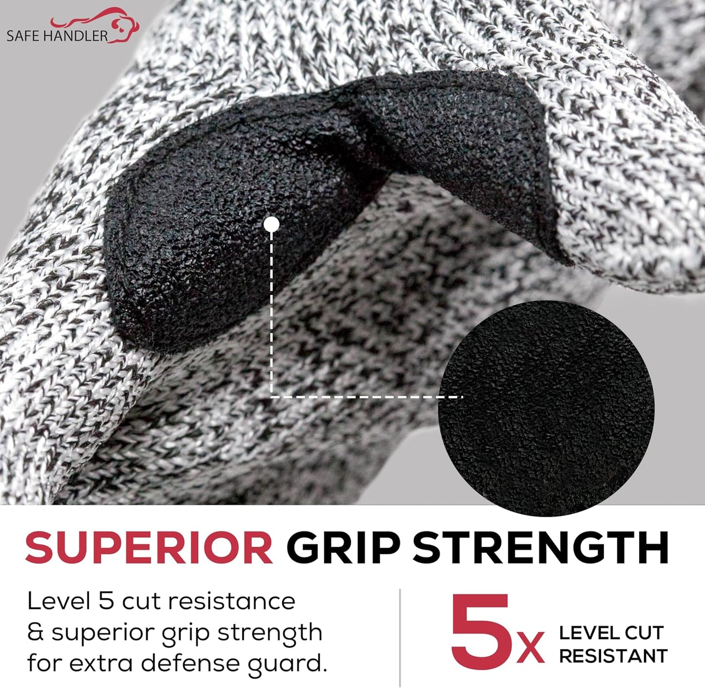 SAFE HANDLER Level 5 Reinforced Cut Resistant Gloves for Kitchen, Industrial Environments | Touchscreen Compatible, Ambidextrous, Superior Grip Strength, Pink - Small