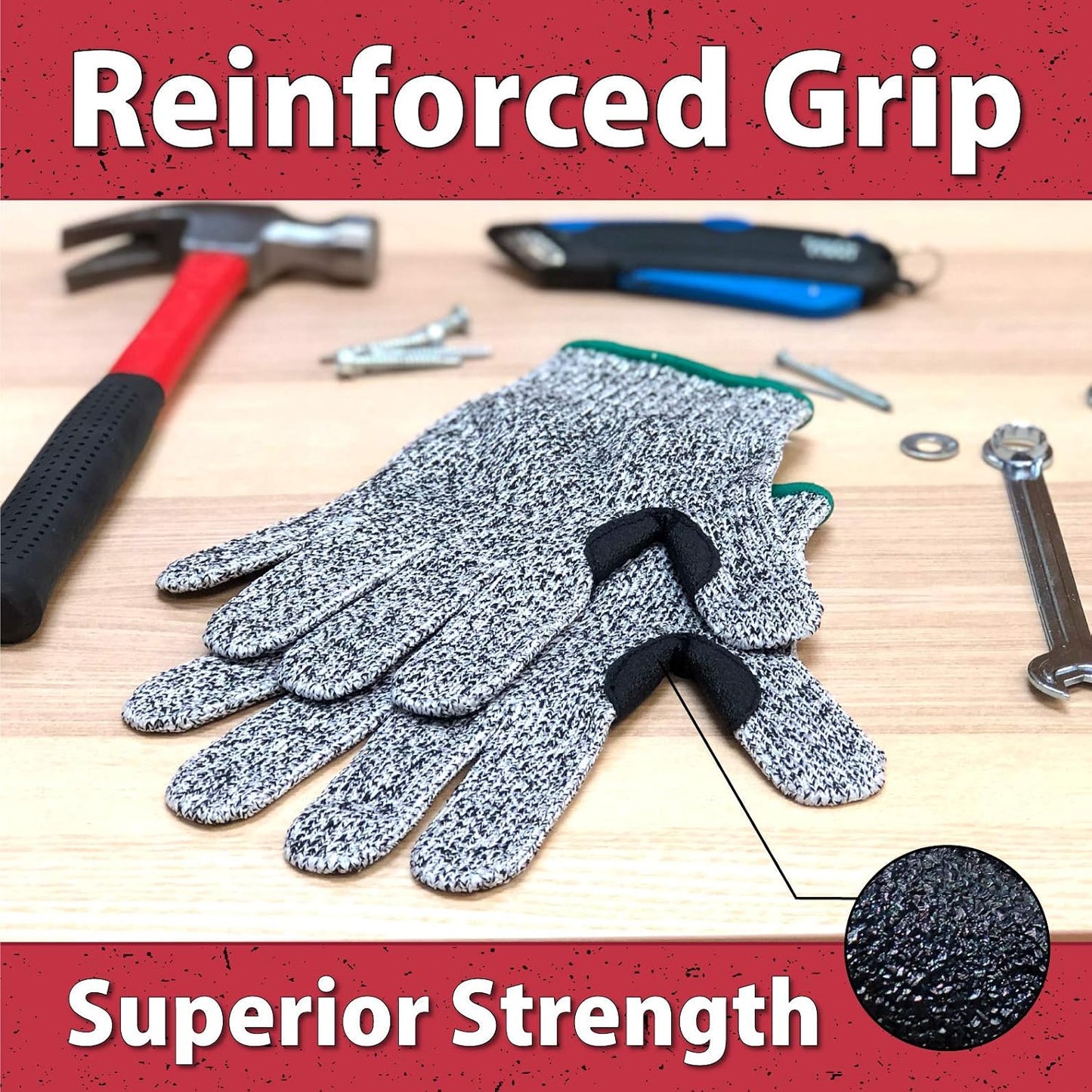 SAFE HANDLER Level 5 Reinforced Cut Resistant Gloves for Kitchen, Industrial Environments | Touchscreen Compatible, Ambidextrous, Superior Grip Strength, Pink - Small