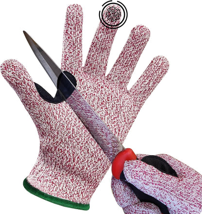 SAFE HANDLER Level 5 Reinforced Cut Resistant Gloves for Kitchen, Industrial Environments | Touchscreen Compatible, Ambidextrous, Superior Grip Strength, Pink - Small