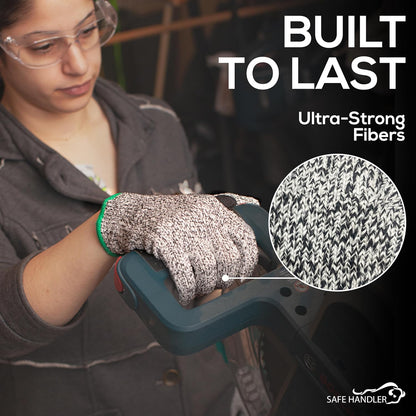 SAFE HANDLER Level 5 Reinforced Cut Resistant Gloves for Kitchen, Industrial Environments | Touchscreen Compatible, Ambidextrous, Superior Grip Strength, Pink - Small