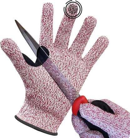 SAFE HANDLER Level 5 Reinforced Cut Resistant Gloves for Kitchen, Industrial Environments | Touchscreen Compatible, Ambidextrous, Superior Grip Strength, Pink - Small