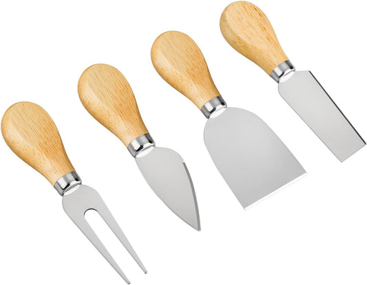 4 Cheese Knives Set - Cheese Knife,Cheese Fork,Cheese Slicer,Butter Knife - Mini Premium Stainless Steel Cheese Knife Set - Cheese Knives for Charcuterie Board - Charcuterie Boards Accessories