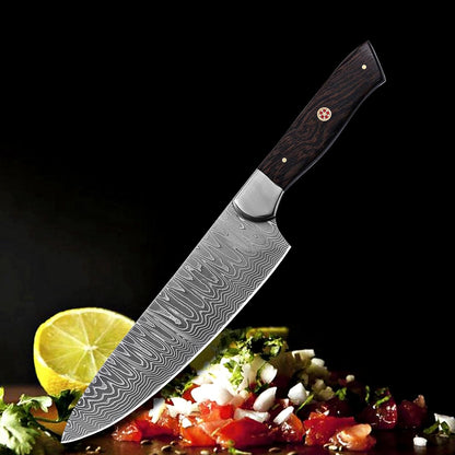 Damascus Chef Knife -12 inch high carbon Damascus Steel Sharp Kitchen Knife Vegetable Meat Cleaver, Great Gift Box for Family & Restaurant CHF-36