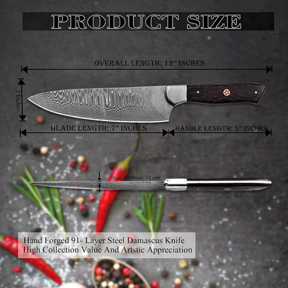 Damascus Chef Knife -12 inch high carbon Damascus Steel Sharp Kitchen Knife Vegetable Meat Cleaver, Great Gift Box for Family & Restaurant CHF-36