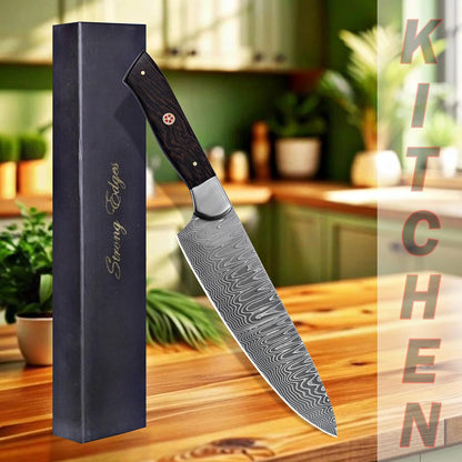 Damascus Chef Knife -12 inch high carbon Damascus Steel Sharp Kitchen Knife Vegetable Meat Cleaver, Great Gift Box for Family & Restaurant CHF-36