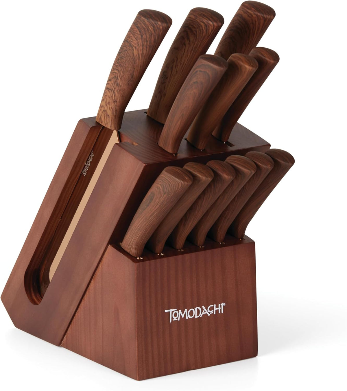 Raintree Copper 13 Piece Block Set, Brown/Wood