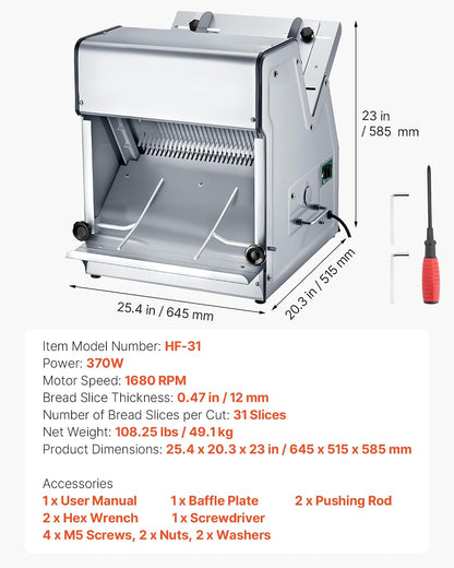 Manual Bread Slicer, 0-0.6" Adjustable Thickness Cheese Cutter, Hand Cranked Slicer for Homemade Bread - with Serrated Stainless Steel Blade for Kitchen, Restaurant, Bakery, Party