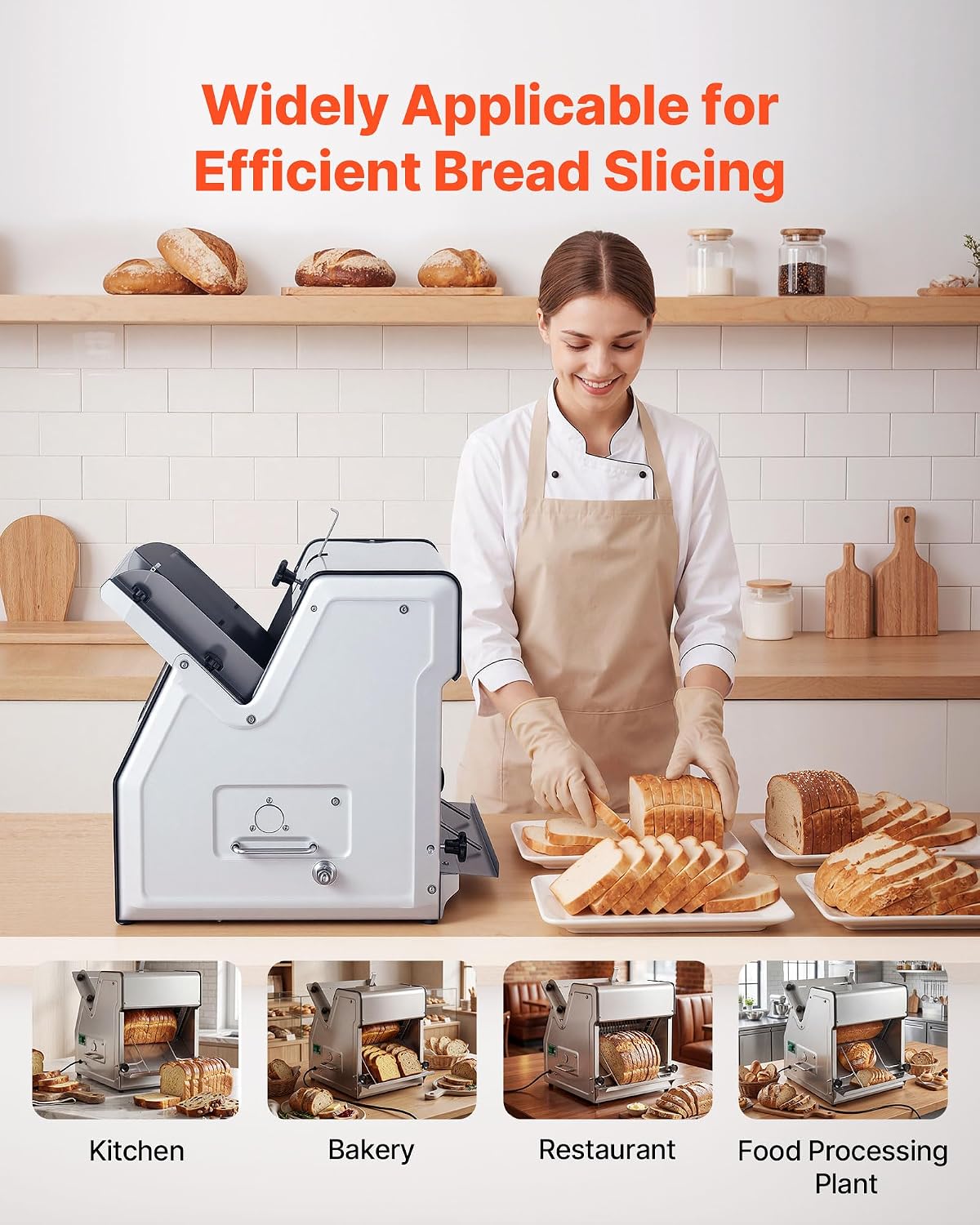 Manual Bread Slicer, 0-0.6" Adjustable Thickness Cheese Cutter, Hand Cranked Slicer for Homemade Bread - with Serrated Stainless Steel Blade for Kitchen, Restaurant, Bakery, Party
