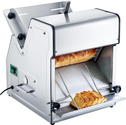 Manual Bread Slicer, 0-0.6" Adjustable Thickness Cheese Cutter, Hand Cranked Slicer for Homemade Bread - with Serrated Stainless Steel Blade for Kitchen, Restaurant, Bakery, Party