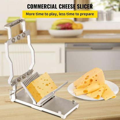 Manual Bread Slicer, 0-0.6" Adjustable Thickness Cheese Cutter, Hand Cranked Slicer for Homemade Bread - with Serrated Stainless Steel Blade for Kitchen, Restaurant, Bakery, Party